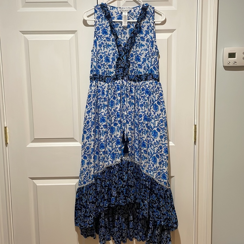 Tommy Bahama Woodblock Blossoms Ruffle Dress
